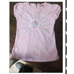 Beetlejuice Girls Embroidered Flower bubblegum Pink Cap Sleeve Top Shirt SWEET 6